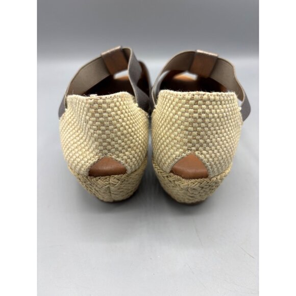 Gentle Souls Kenneth Cole Womens‎ Sandals 9 Peep Toe Metallic Leather Wedge Luci - Picture 6 of 9